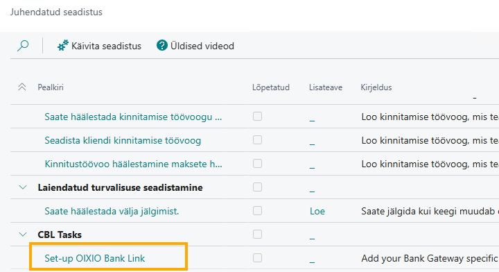 Conf Bank Interface with Assisted setup