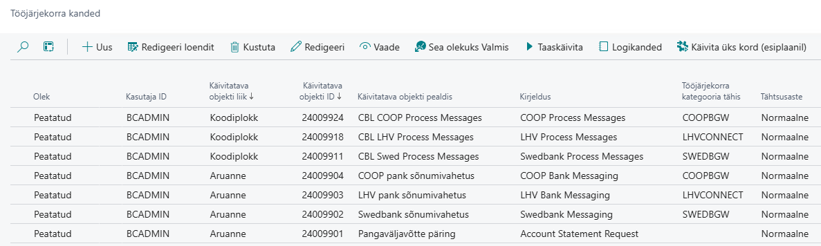 Queue entry example