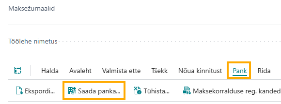 Send to Bank example