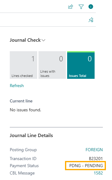 Payment status example